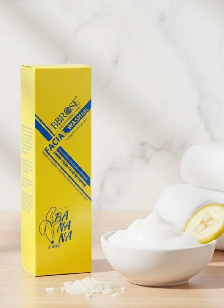 BBROSE BB Rose Banana & Rice Facial Wash Gel for Gentle Cleansing, Brightening & Oil Control - Image 2